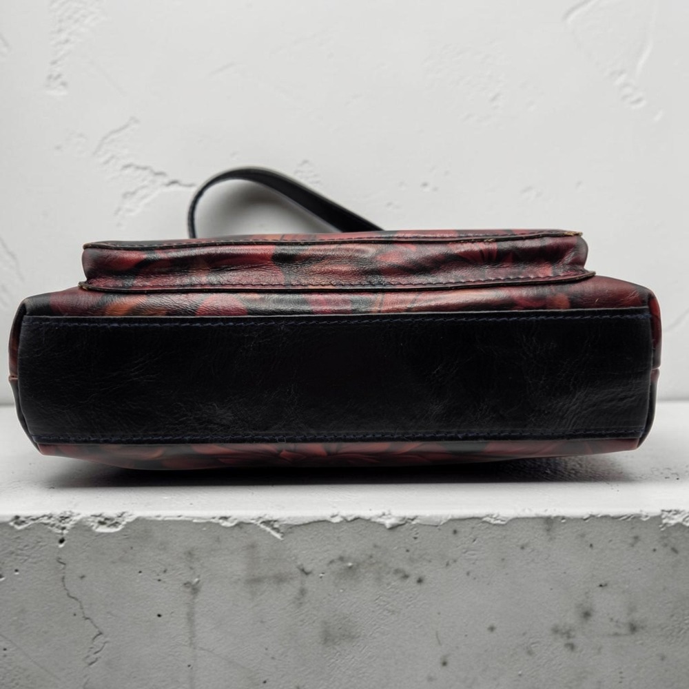 Patricia Nash Salina Floral Crossbody Bag In English Rose Medium Red & Black - Picture 5 of 16